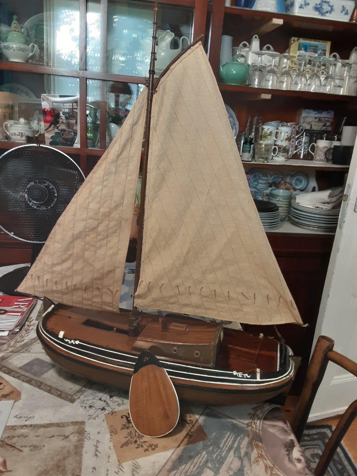 Antieke zeilboot, Ophalen, Gebruikt