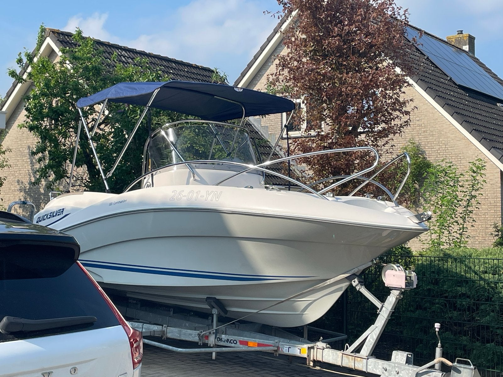 Quicksilver Commander 555 met nieuwe bekabeling en biminitop, Gebruikt, 2.00 meter, 2 m, 115 pk