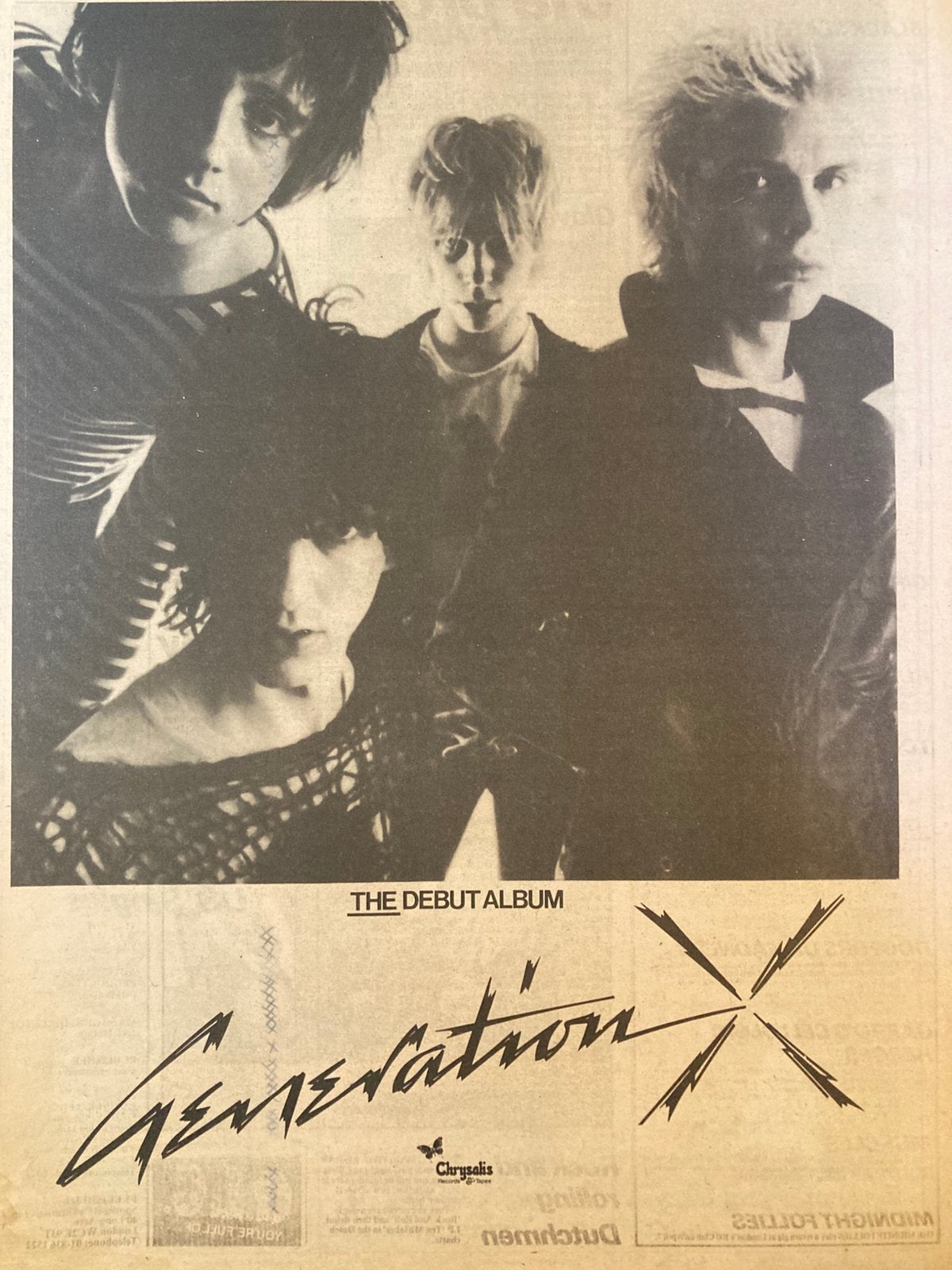 GENERATION X relaese A3 advertentie, Verzamelen, Ophalen of Verzenden, Gebruikt, A1 t/m A3