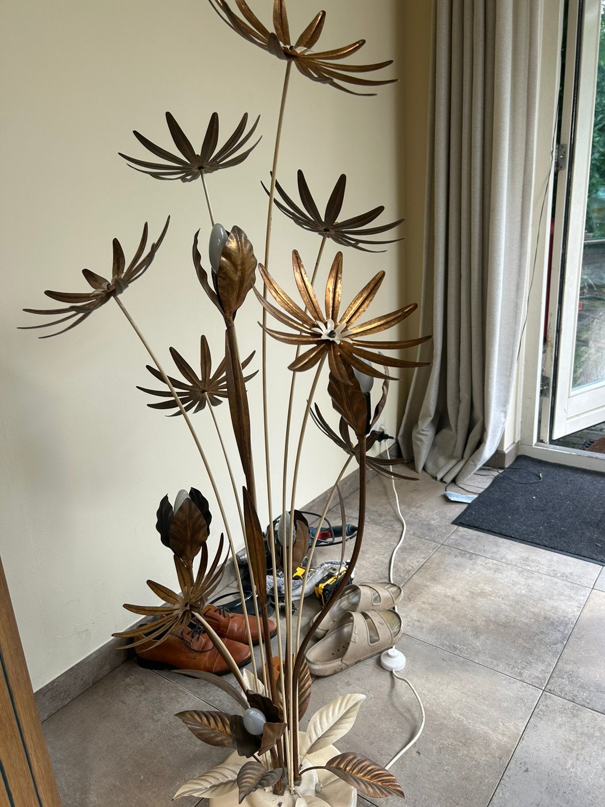 Vintage regency palmlamp -vloerlamp. Hans Kögl, Ophalen of Verzenden, Gebruikt