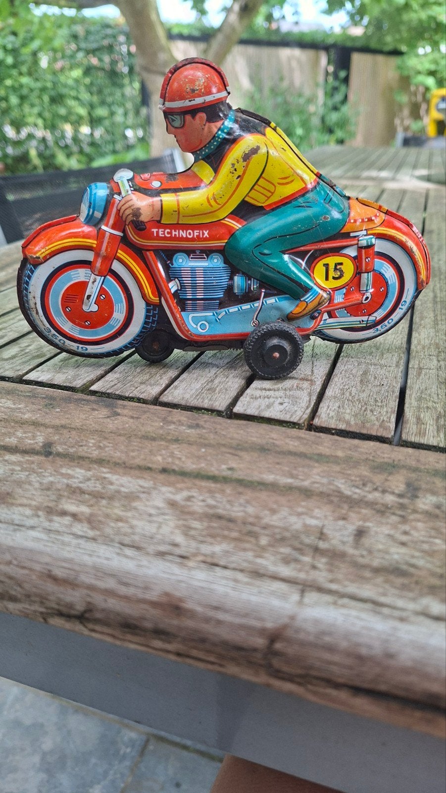 Blikken Motorfiets  technofix, Antiek en Kunst, Antiek | Speelgoed, Ophalen of Verzenden