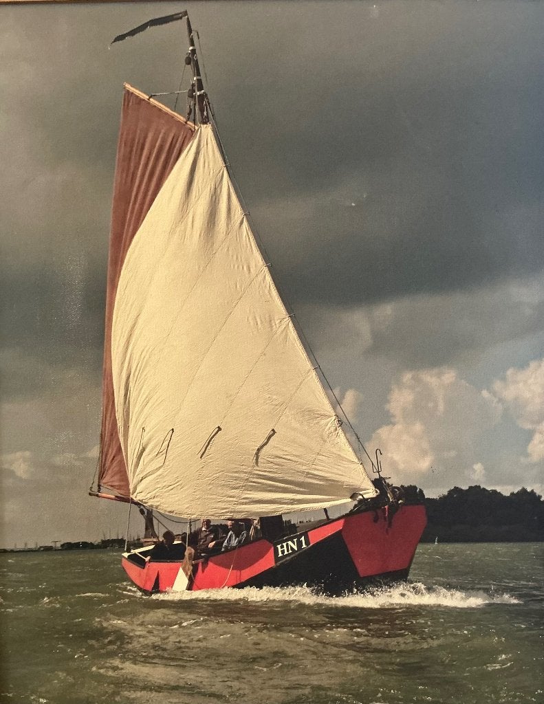 Zware katoenen fok, handgemaakt, Watersport en Boten, Zeilen en Zeiltoebehoren, Ophalen, Zo goed als nieuw, Genua of Fok, 15 tot 30 m²