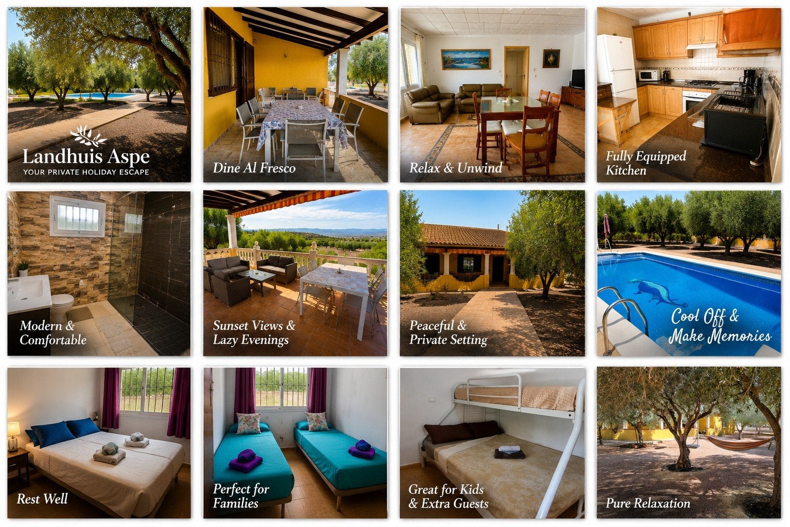 Aspe/Elche Alicante Costa Blanca 9/10 pers. Finca, 4 of meer slaapkamers, Dorp, Costa Blanca, 10 personen