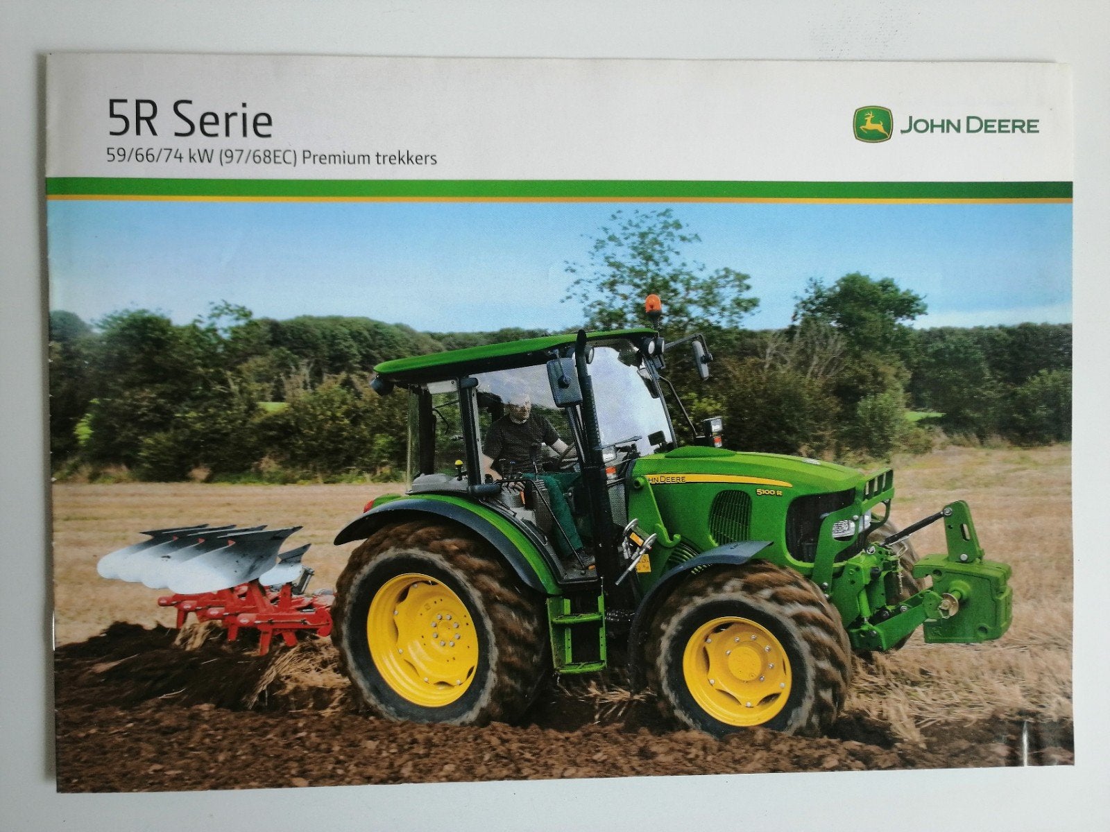 John Deere 5R Serie Premium trekkers brochure, Verzenden