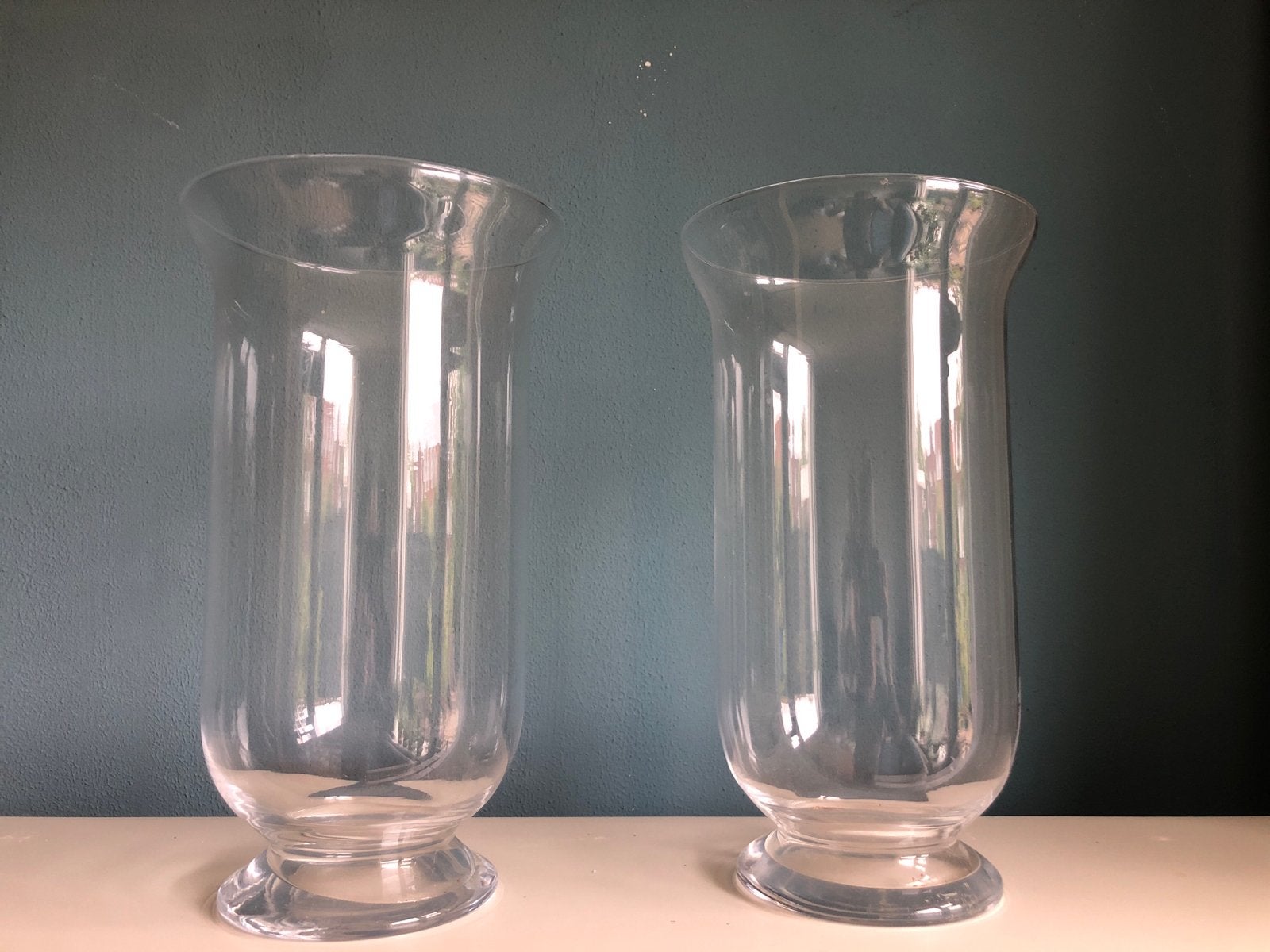 Set van 2 glazen vazen/windlichten, Ophalen