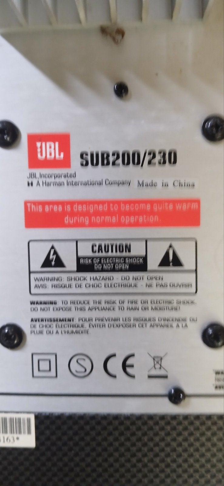 Foto 5 van JBL SUB200/230 Subwoofer - Krachtige bas voor uw audio