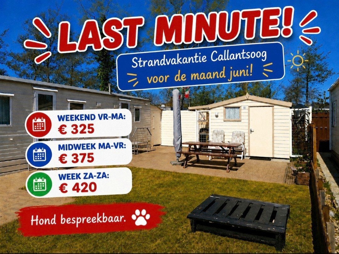 Gezellige stacaravan in Callantsoog, rust, zee & strand.