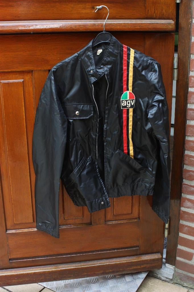 Originele vintage nylon jas AGV Italiaans merk motorhelmen, Verzamelen, Ophalen of Verzenden, Gebruikt, Motoren