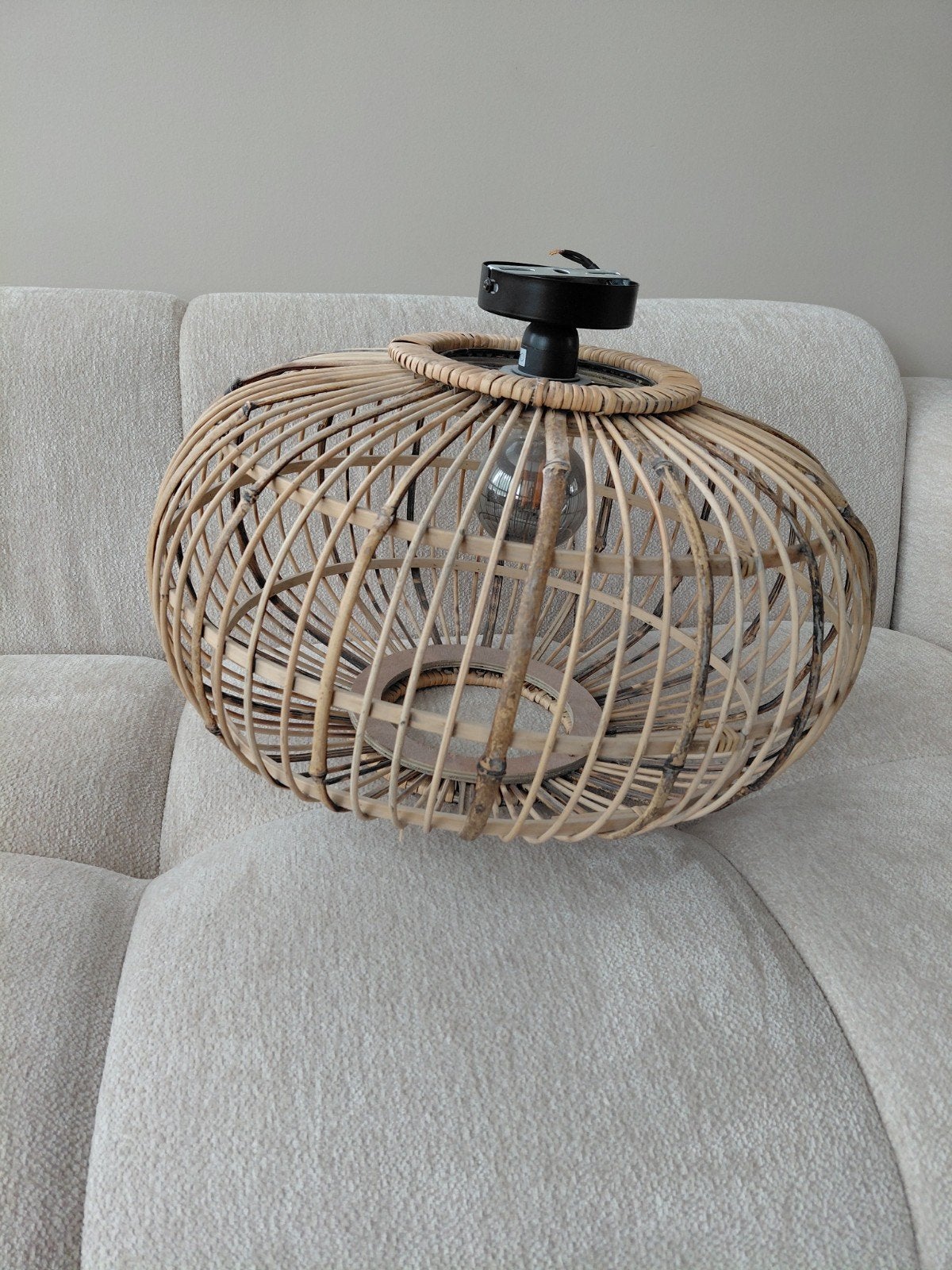 Plafondlamp bamboe, Ophalen, Zo goed als nieuw