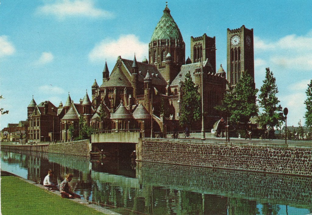 Ansicht Haarlem Sint Bavo Kerk (ongelopen), Ophalen of Verzenden, 1940 tot 1960, Ongelopen, Noord-Holland