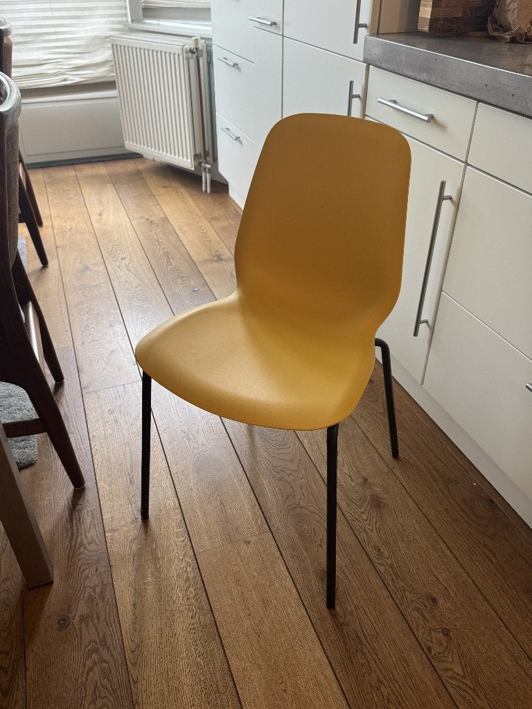 6x IKEA LEIFARNE stoelen – geel, Ophalen, Gebruikt, Overige kleuren, Metaal