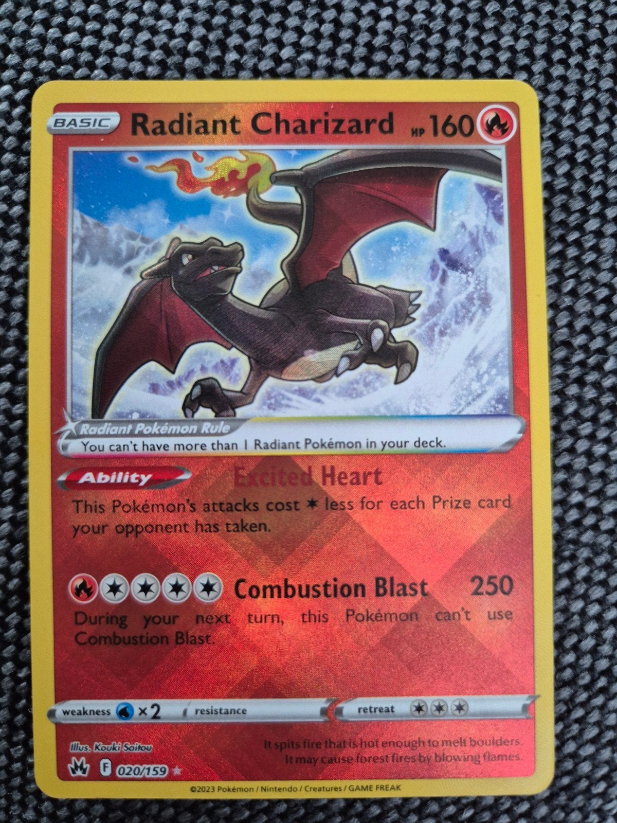 Radiant Charizard 020/159, Ophalen of Verzenden, Zo goed als nieuw