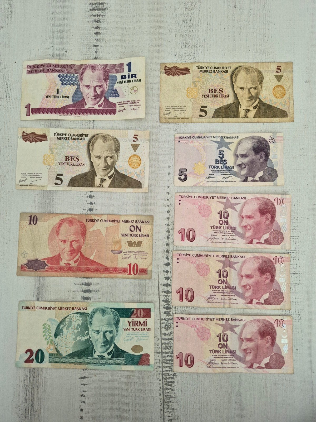 Turkije Bankbiljetten Set - Mustafa Kemal Atatürk, Postzegels en Munten, Bankbiljetten | Europa | Niet-Eurobiljetten, Ophalen of Verzenden