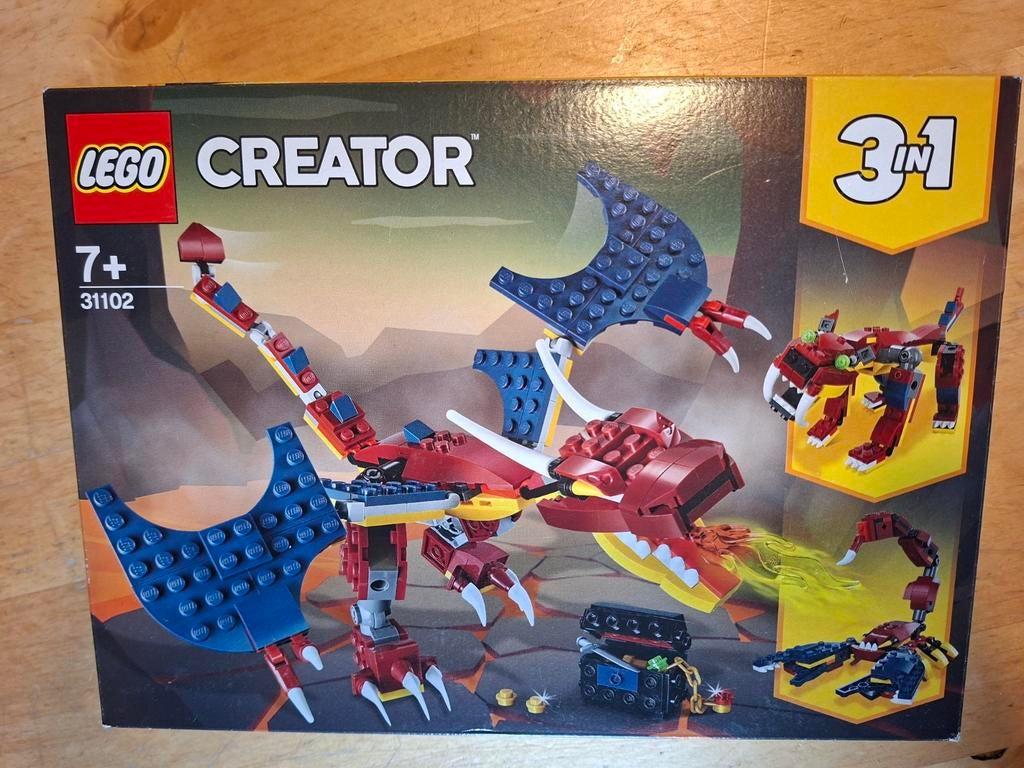 LEGO Creator 3in1 Vuurspuwende draak 31102, Compleet, Lego, Nieuw, Ophalen of Verzenden