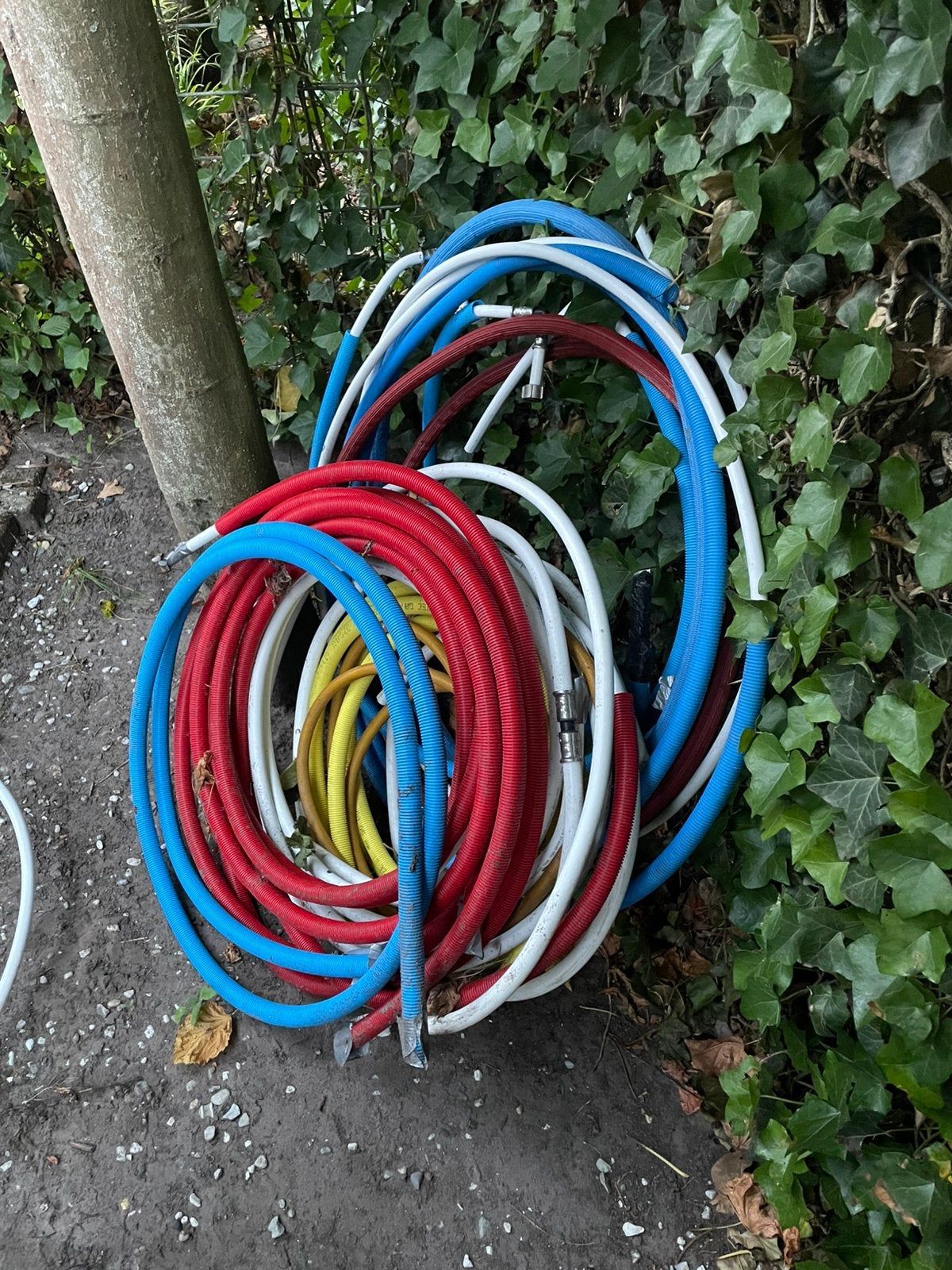 Ruim 40m gasleiding met mantelbuis, Doe-het-zelf en Verbouw, Buizen en Afvoer, Ophalen, Overige materialen, 6 meter of meer, Overige typen