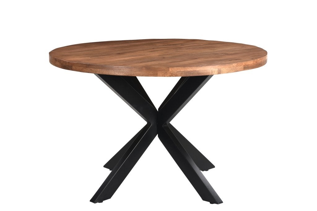 Ronde eettafel Rocky Round Spider 120cm, Ophalen, 100 tot 150 cm, Maxi Living, Zo goed als nieuw