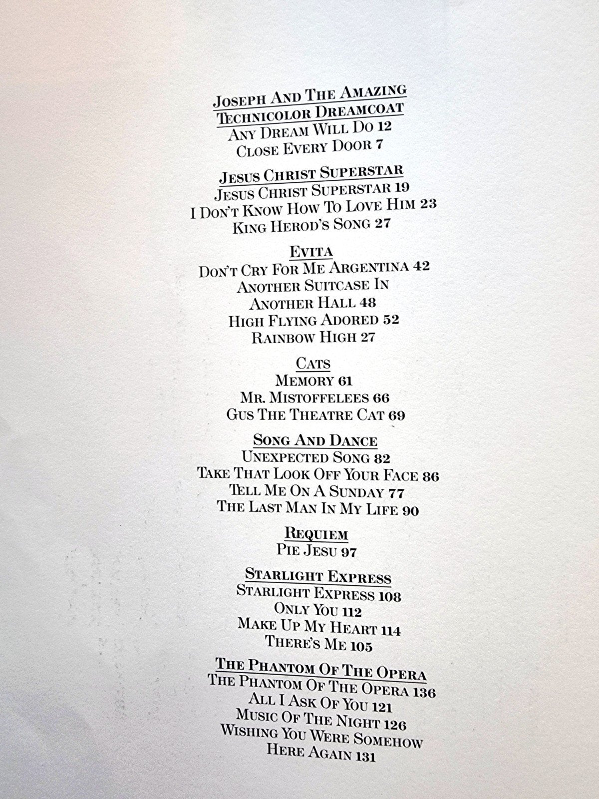 Andrew Lloyd Webber Songbook - bladmuziek Art30, Muziek en Instrumenten, Gebruikt, Verzenden, Keyboard, Artiest of Componist
