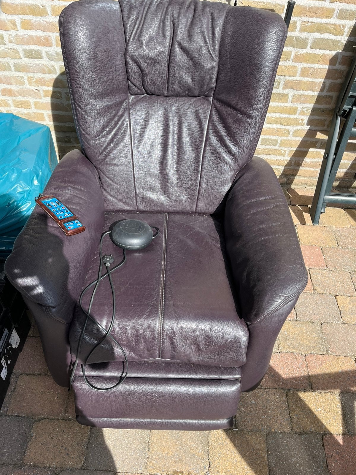 Leer massage bankstel, Ophalen, Zo goed als nieuw, 75 tot 100 cm, Leer