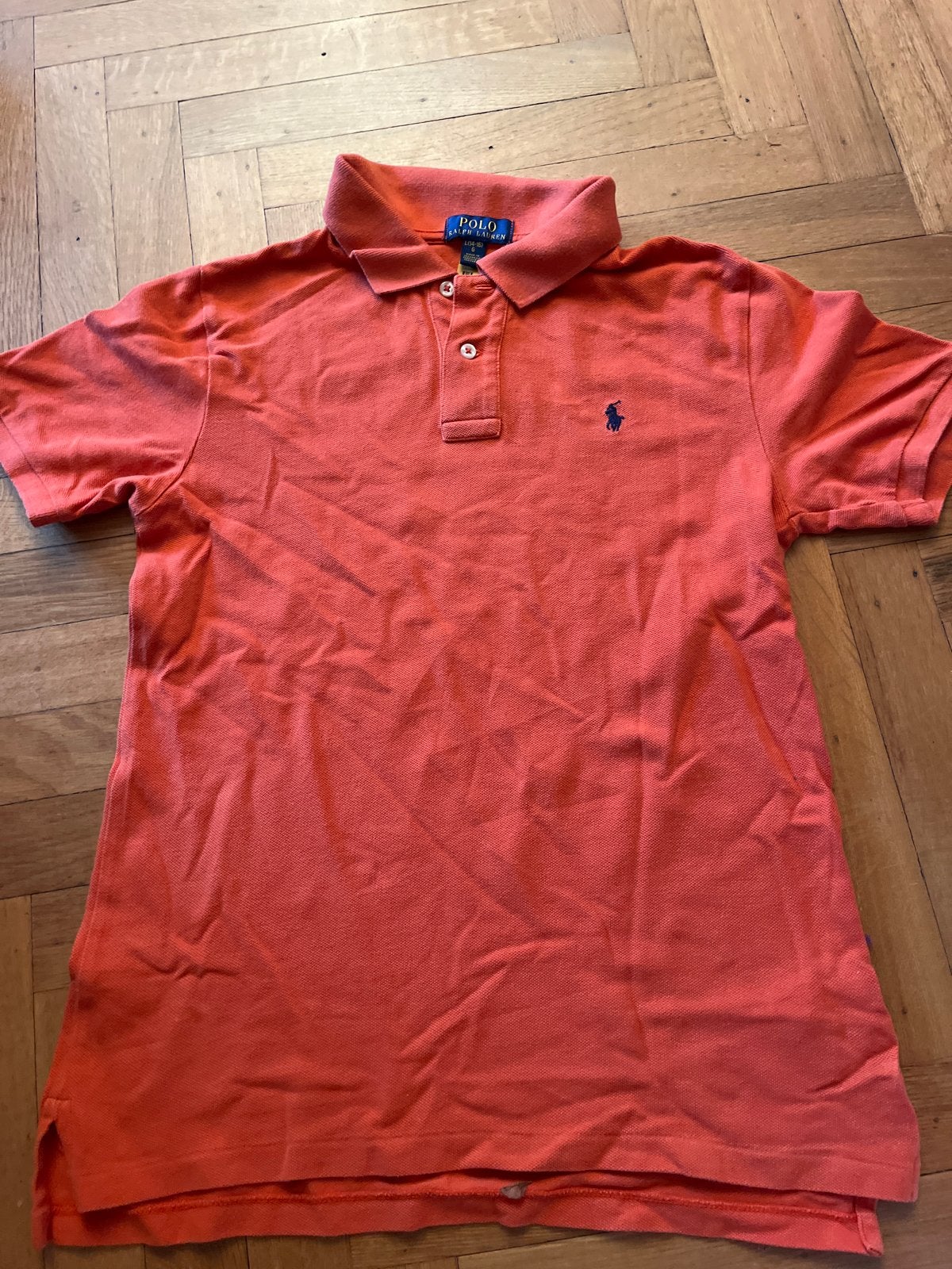 Polo Ralph Lauren poloshirt oranje  L (14-16), Ophalen of Verzenden, Zo goed als nieuw, Jongen, Shirt of Longsleeve