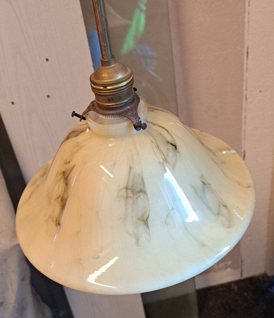 Oude nostalgische hanglamp, Ophalen of Verzenden, Zo goed als nieuw, Glas