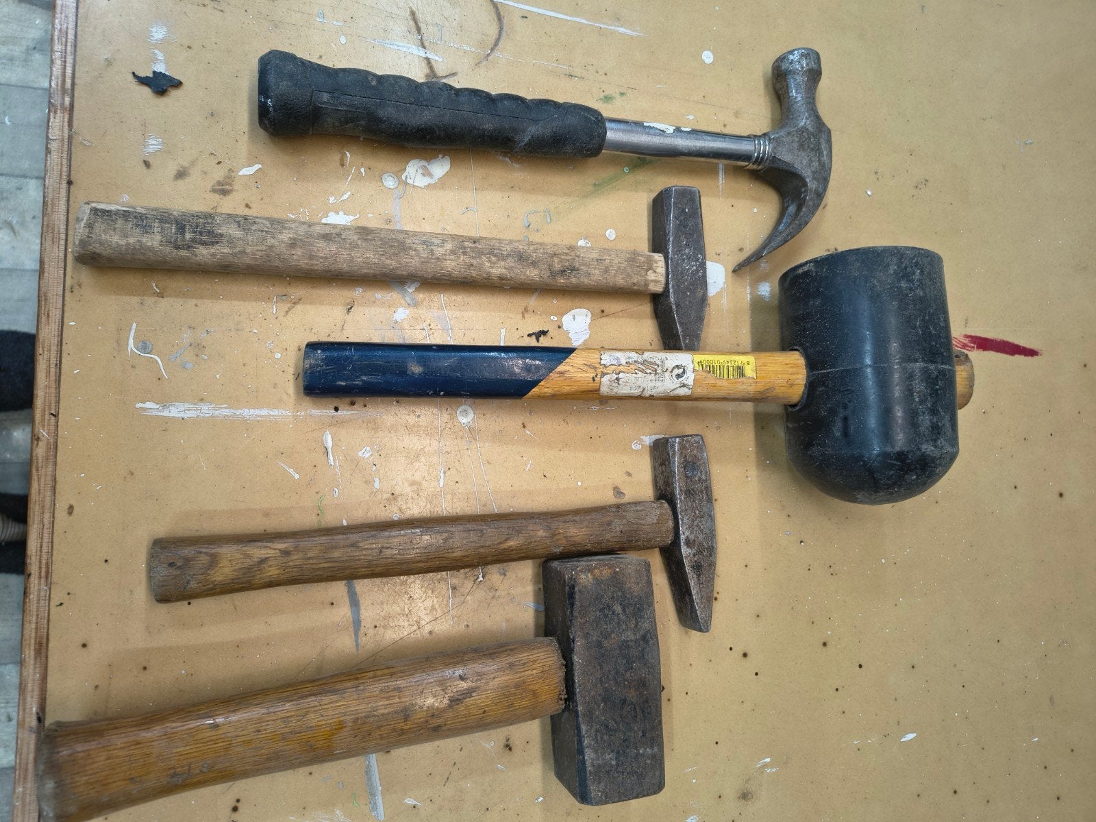 Diverse hamers en moker - set van 5 stuks, Ophalen of Verzenden, Gebruikt, Hamer
