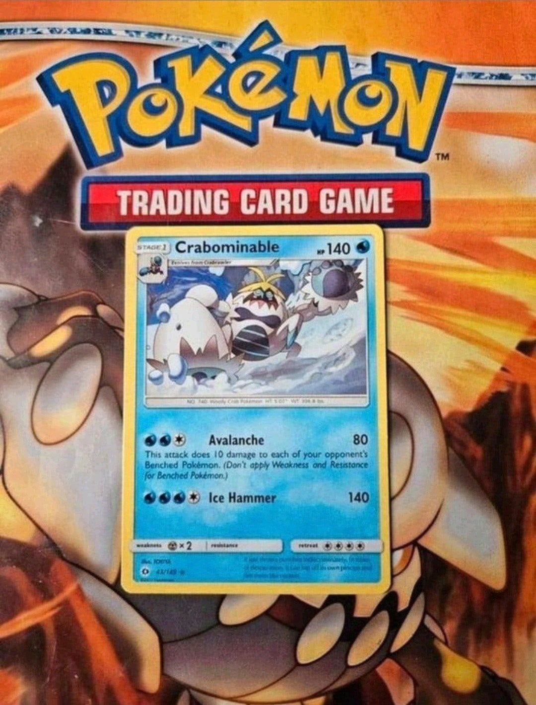 Crabominable 43/149 rare Sun&Moon Base set pokemon kaart, Ophalen of Verzenden, Zo goed als nieuw, Losse kaart