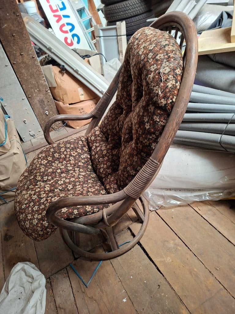 Stoel Rotan Manou, Ophalen, Gebruikt, Bruin, Riet of Rotan