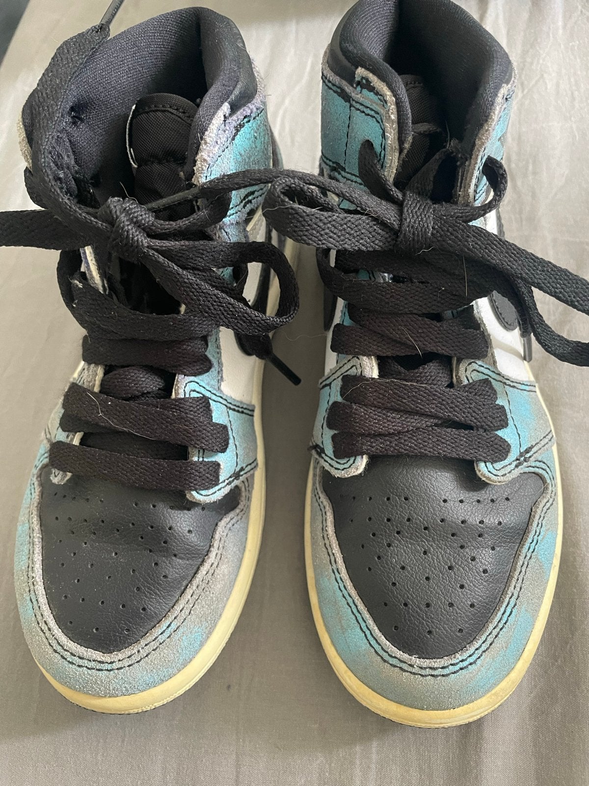 Nike Jordan 1 Mid SE 'Ice Blue' sneakers voor kinderen, Ophalen of Verzenden, Gebruikt, Jongen of Meisje, Schoenen