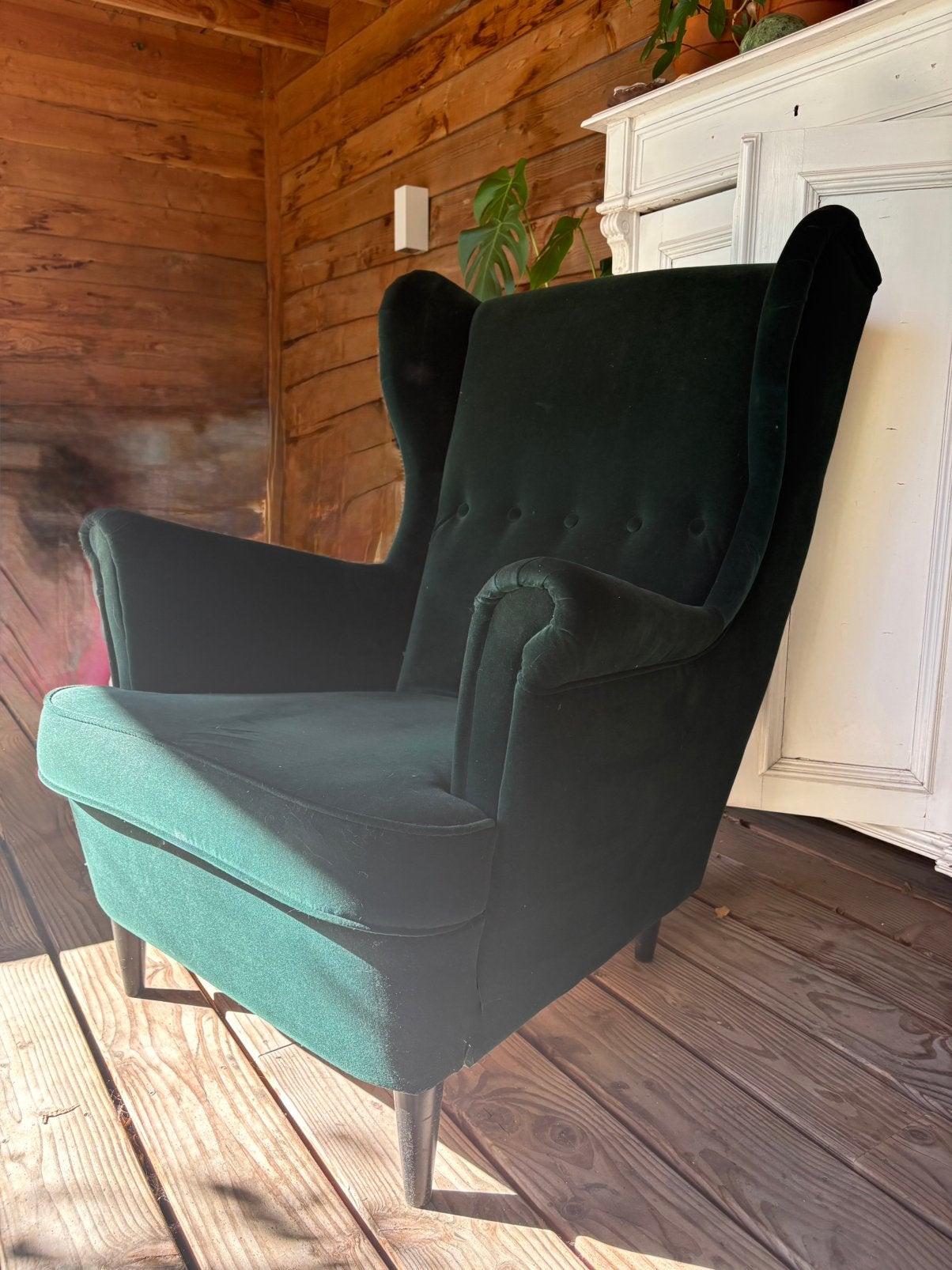 Ikea stoel oorfauteuil IKEA strandmon, Ophalen, Gebruikt, 75 tot 100 cm, Stof
