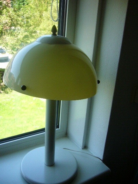 pracht lamp polyester heel oud scheurtje in kap, Ophalen, Gebruikt, Vintage, Wit