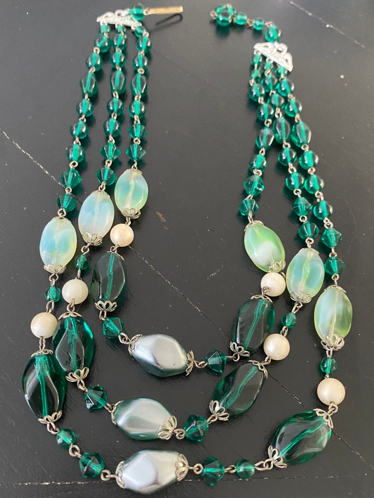Vintage jaren ‘50 west germany ketting, Sieraden, Tassen en Uiterlijk, Kettingen, Ophalen of Verzenden, Zo goed als nieuw, Overige materialen