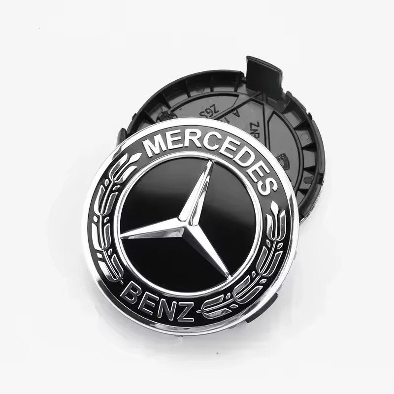 Mercedes Naafdoppen. 75mm 8 modellen. Per set 12,5€