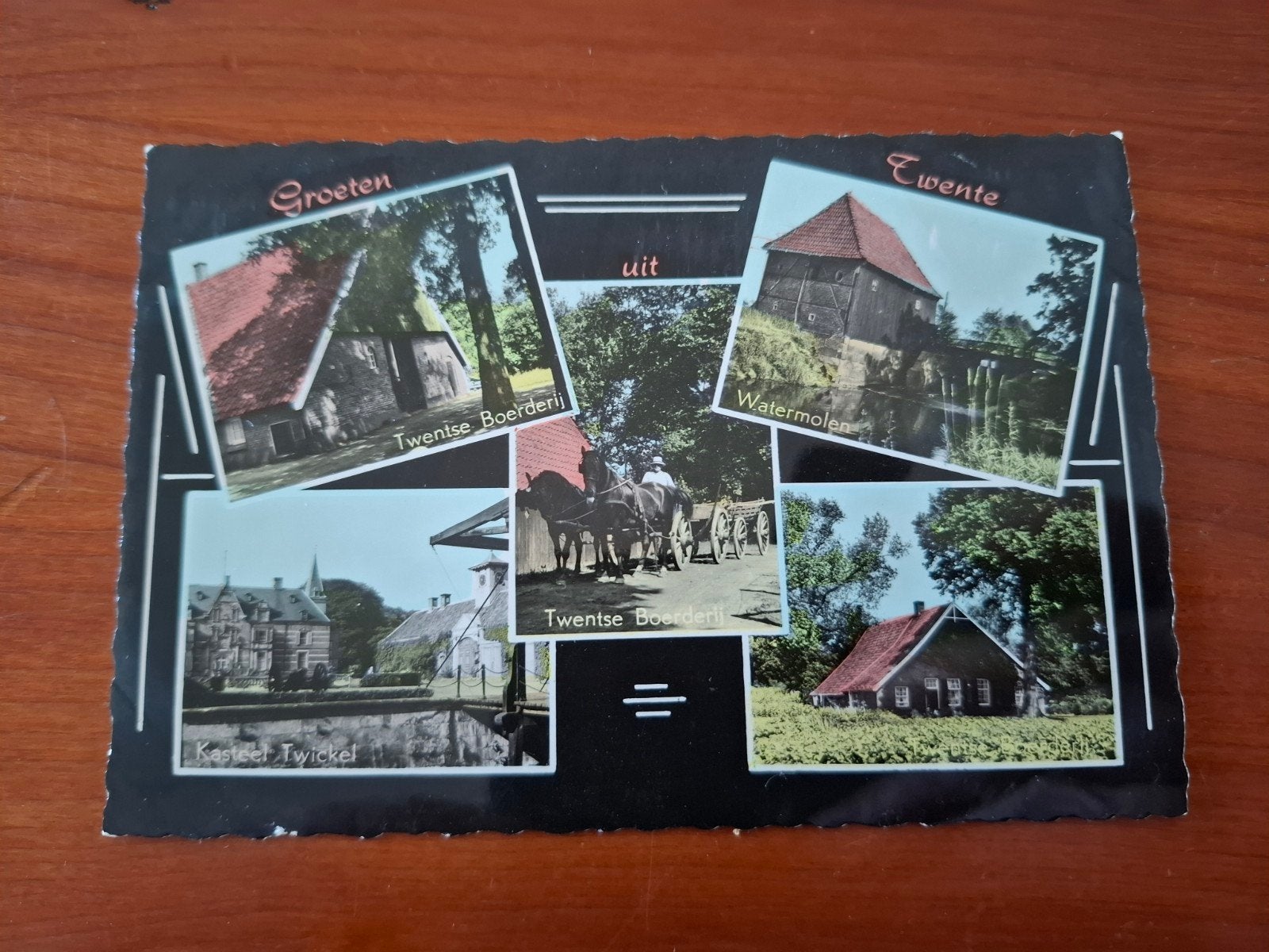 Ansichtkaart Groeten uit Twente Watermolen, Boerderij, Kast, Ophalen of Verzenden, 1960 tot 1980, Ongelopen, Overijssel