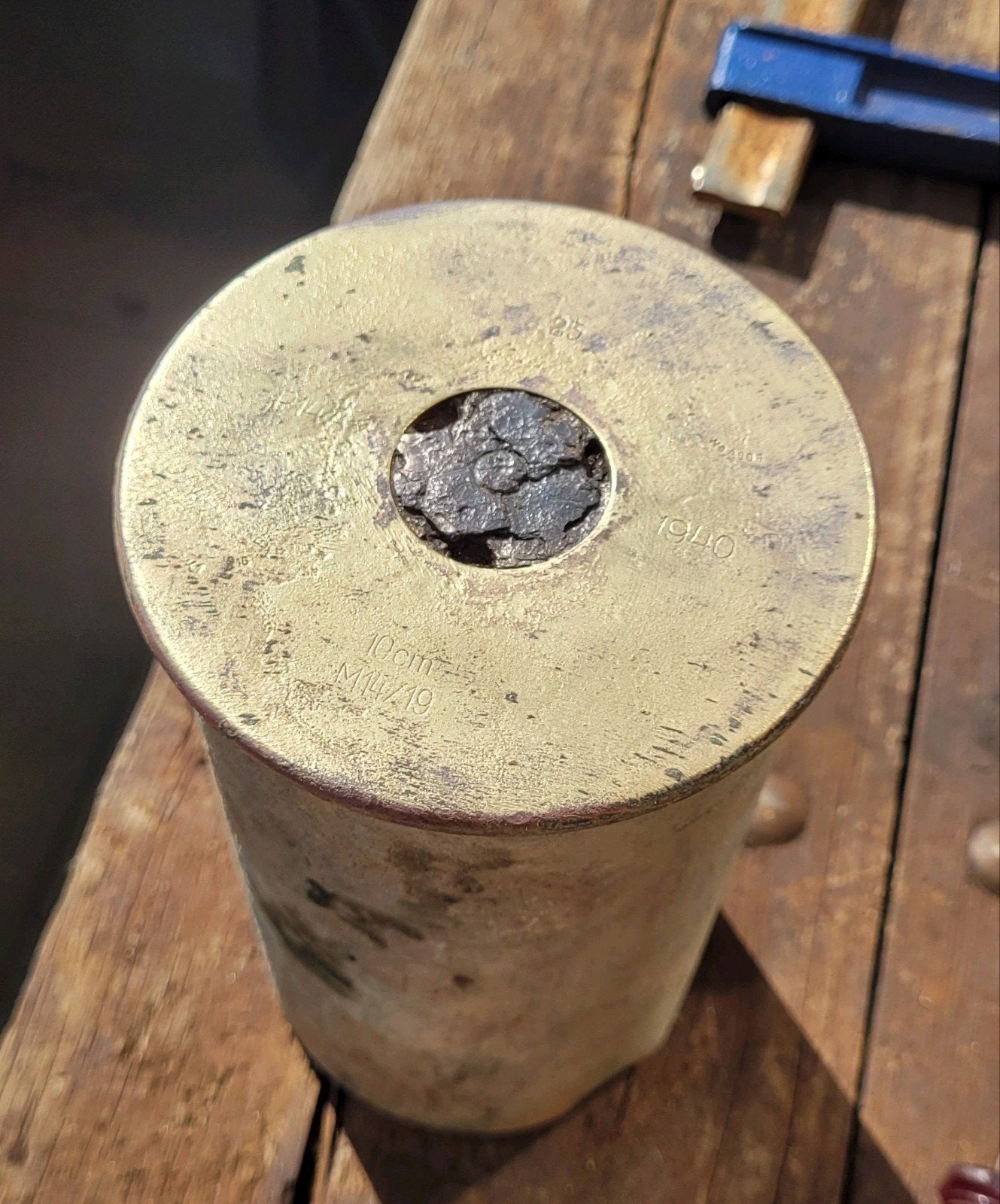 Duits/Tsjechische 1940 10cm m14/19 huls te koop, Verzamelen, Ophalen of Verzenden, Landmacht, Duitsland, Hulzen of Bodemvondsten