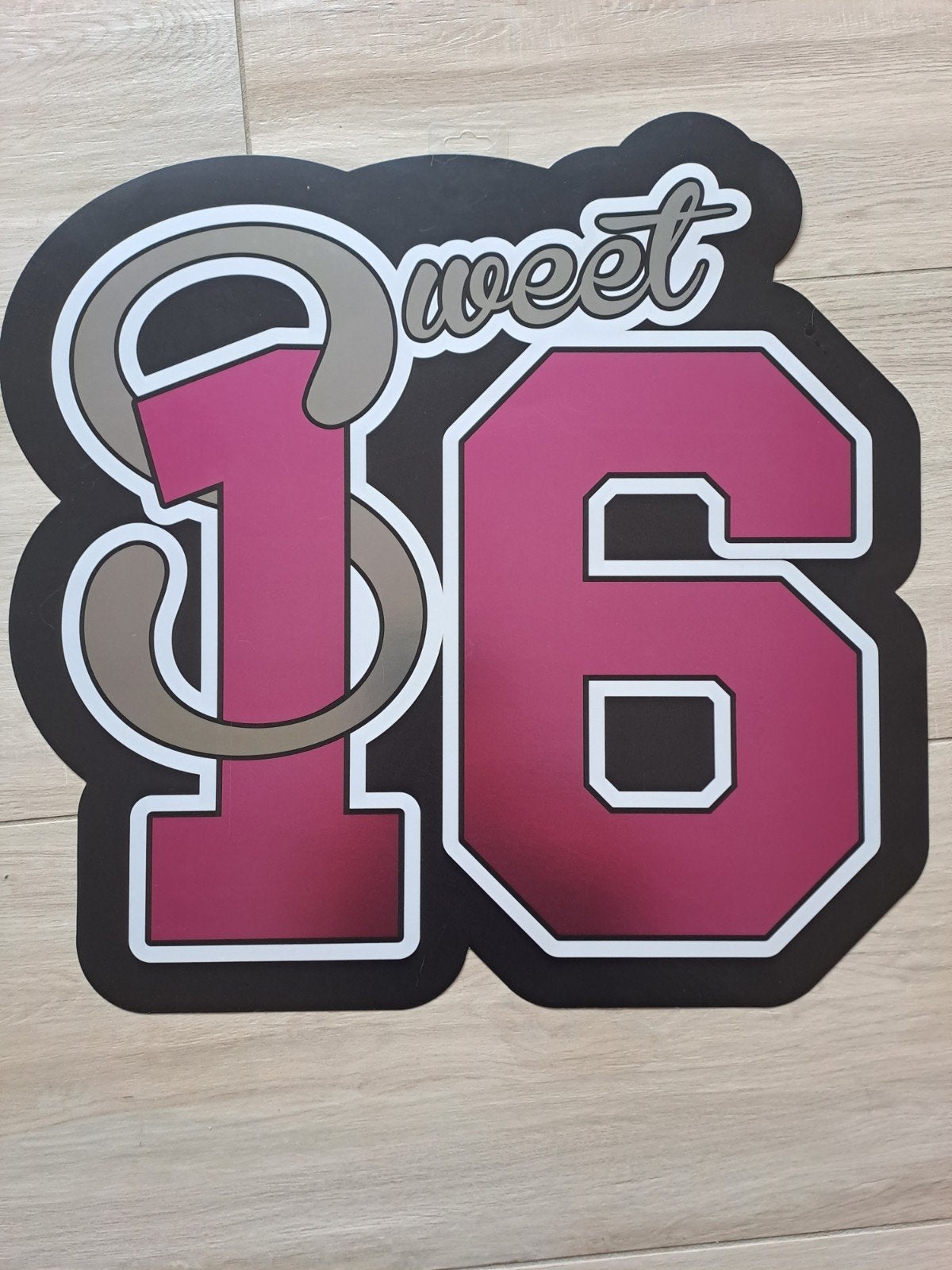 Sweet 16 Decoratie Bord - 55x58cm, Ophalen, Zo goed als nieuw, Versiering, Verjaardag