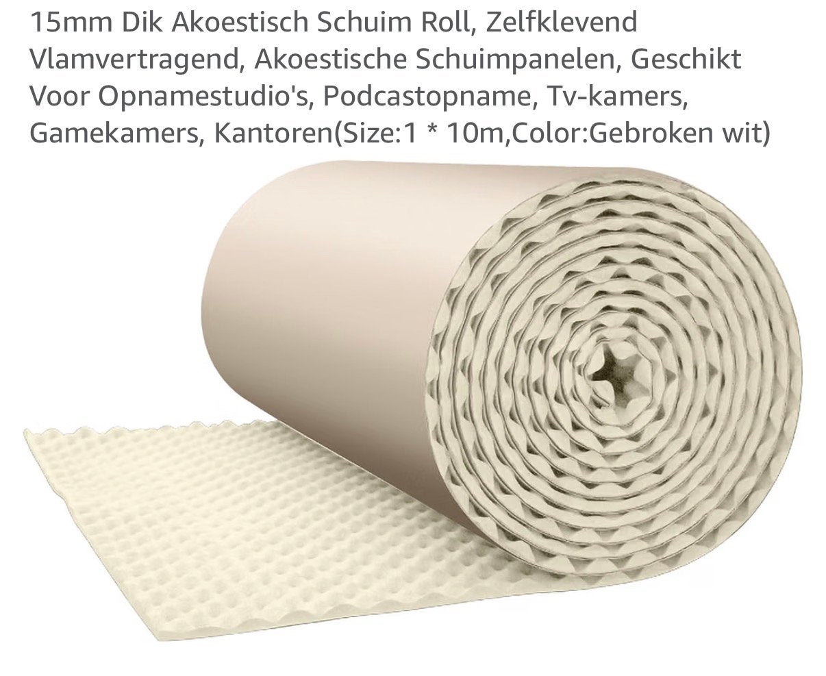 10m2 Zelfklevende akoestische geluidsisolatie schuim wit, Minder dan 4 cm, Overige materialen, Nieuw, 5 tot 10 m²