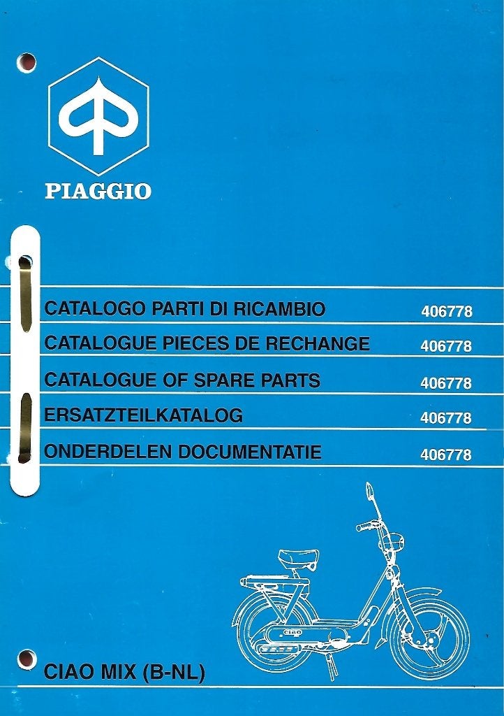Vespa Piaggio Ciao Mix onderdelenlijst bromfiets (8015z), Verzenden, Zo goed als nieuw