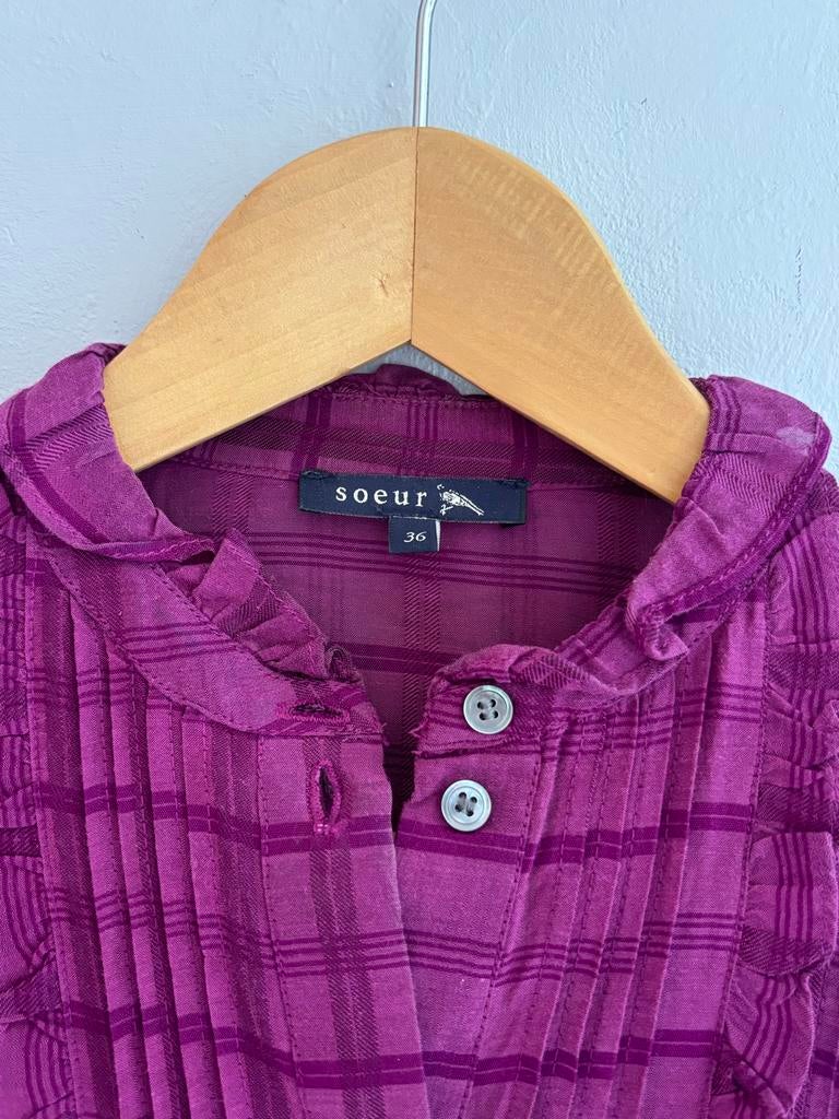 Soeur katoenen blouse maat 36 - as new, Ophalen of Verzenden, Zo goed als nieuw, Maat 36 (S), Paars