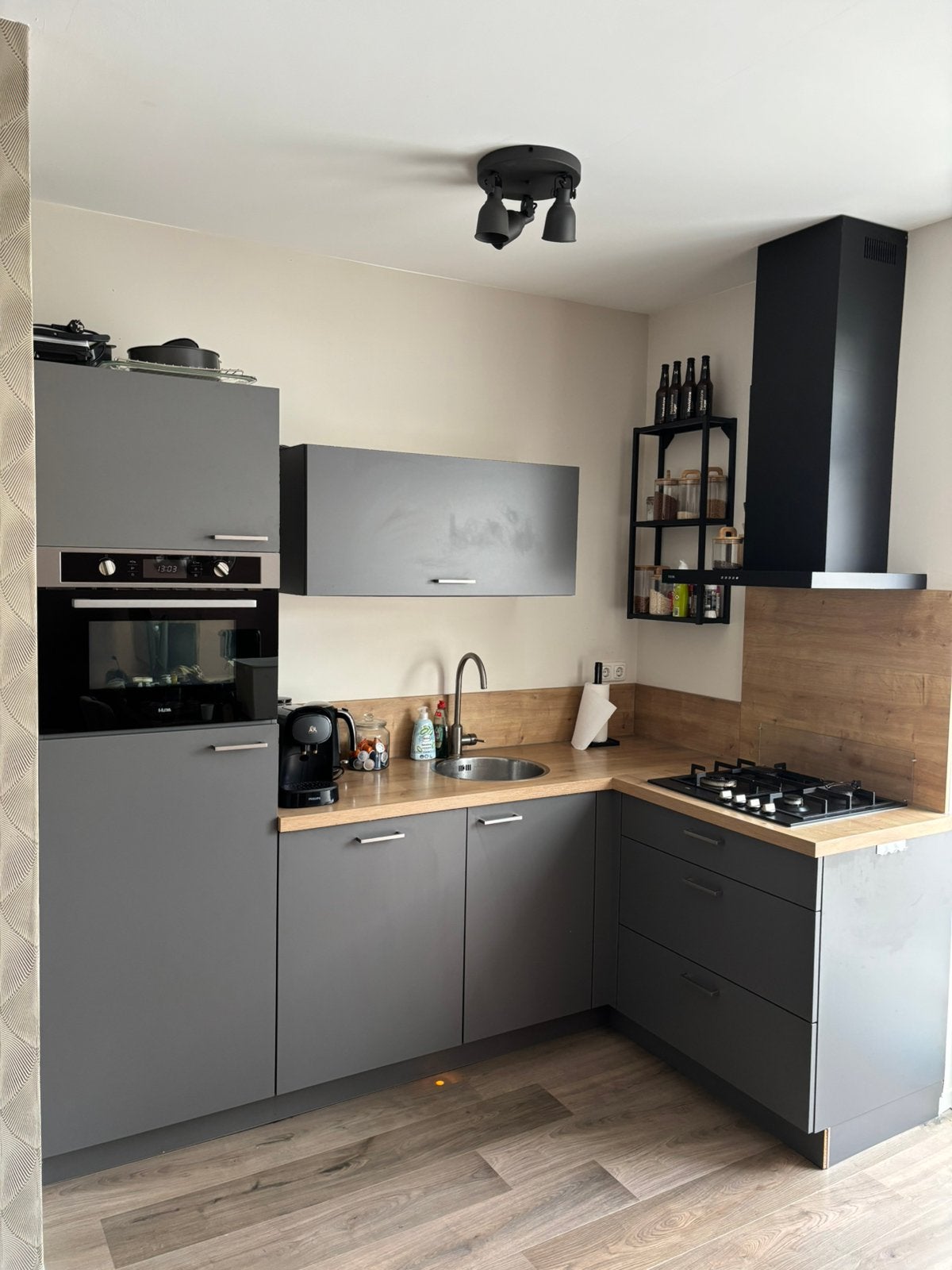 Complete tweedehands keuken inclusief inbouwapparatuur, Ophalen, Overige materialen, Hoekkeuken, Zo goed als nieuw