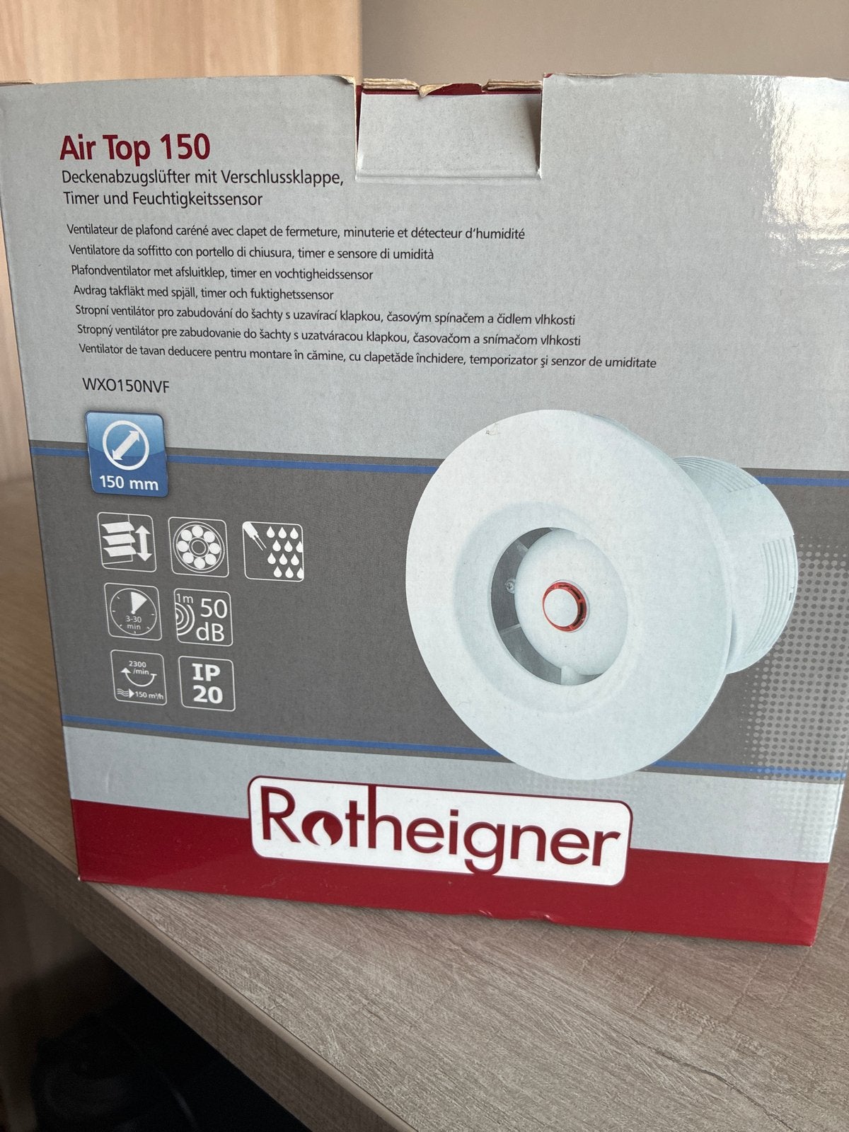 Rotheigner Air Top 150 Plafondventilator met Timer, Ophalen, Zo goed als nieuw, Ventilator