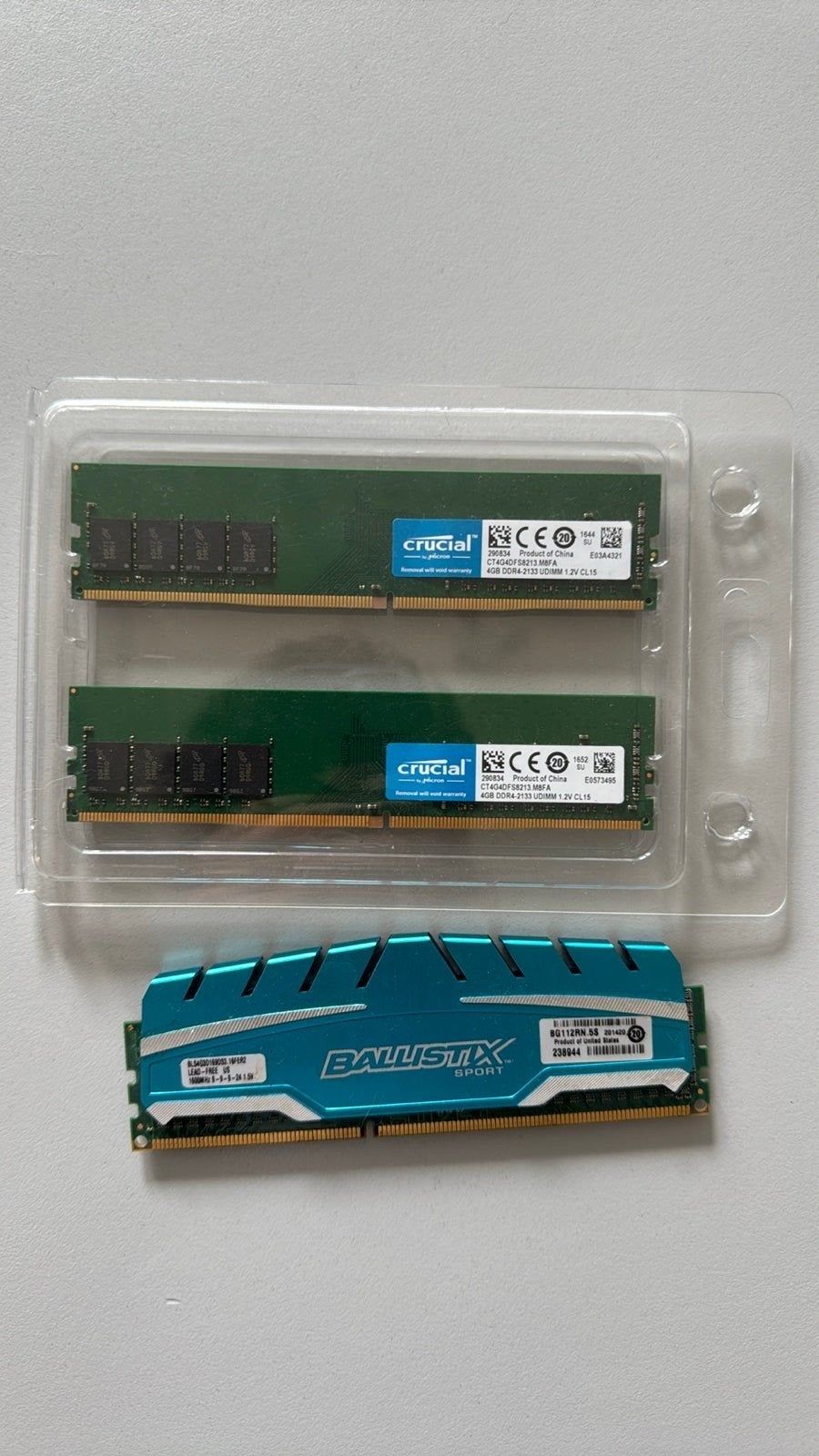 DDR4 RAM Geheugen: 1x 8GB 1600MHz of 4x 4GB 2133MHz, Gebruikt, DDR4, 8 GB, Ophalen of Verzenden