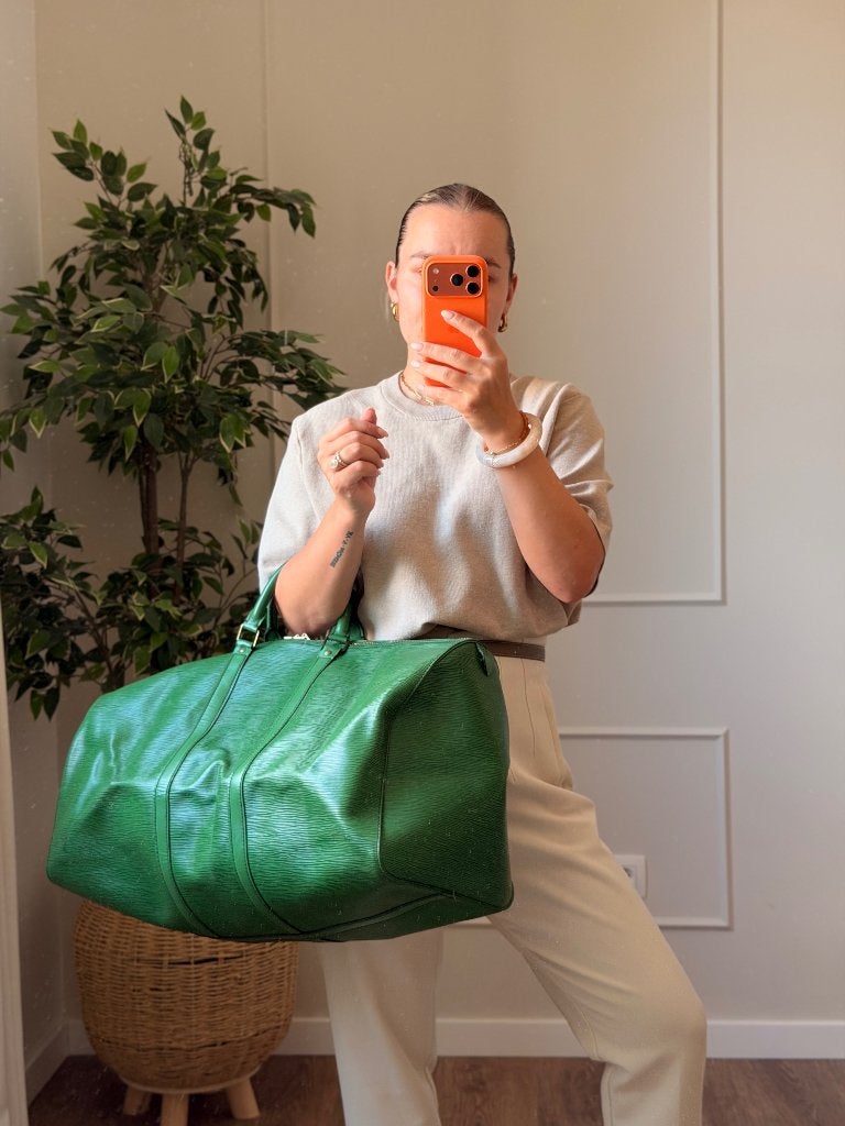 Louis Vuitton Keepall 55 Borneo Green - 1300, Sieraden, Tassen en Uiterlijk, Tassen | Reistassen en Weekendtassen, 40 tot 60 cm