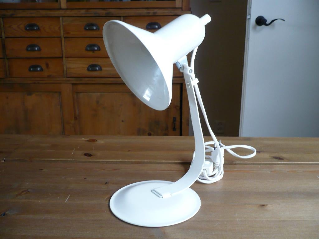 Vintage metalen  verstelbare bureaulamp, Huis en Inrichting, Lampen | Tafellampen, Ophalen of Verzenden, Zo goed als nieuw, Metaal