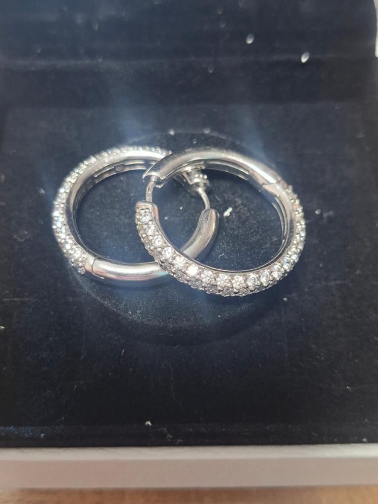Ti sento oorbellen large ringen, Sieraden, Tassen en Uiterlijk, Ringen, Ophalen of Verzenden, Zo goed als nieuw, Dame, Zilver