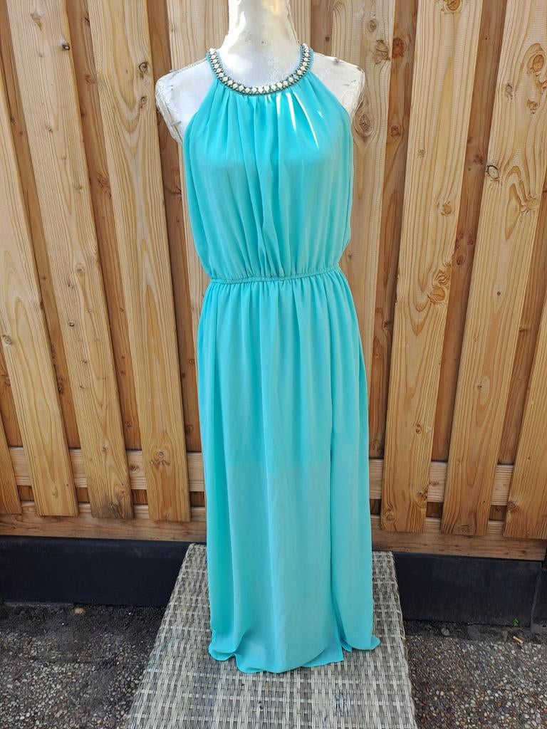 Prachtige turquoise gala/cocktailjurk Flame, Kleding | Dames, Gelegenheidskleding, Gedragen, Cocktailjurk, Maat 46/48 (XL) of groter