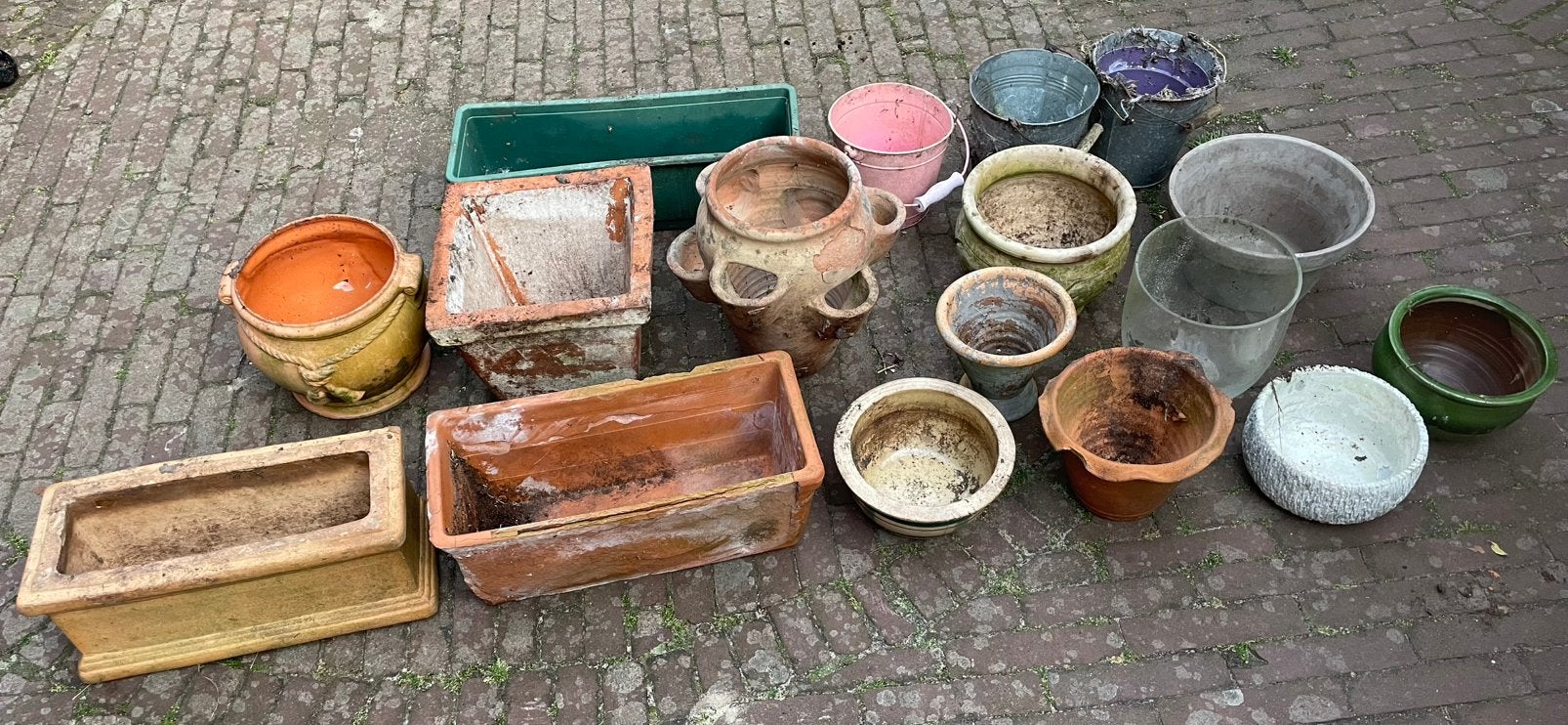 bloempot plantenbak emmertje bloemenbak bloem pot, Ophalen, Kunststof, Rond, Zo goed als nieuw
