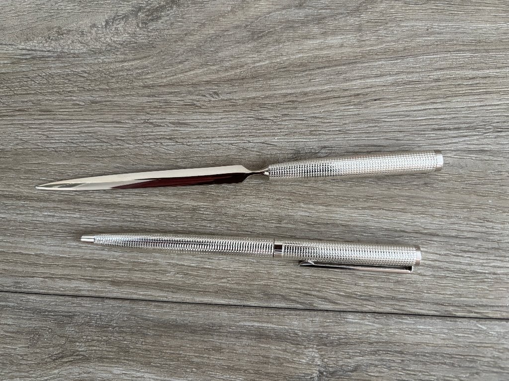 pennenset in zilver, in doos, Verzamelen, Pennenverzamelingen, Overige merken, Pennenset, Nieuw, Met doosje
