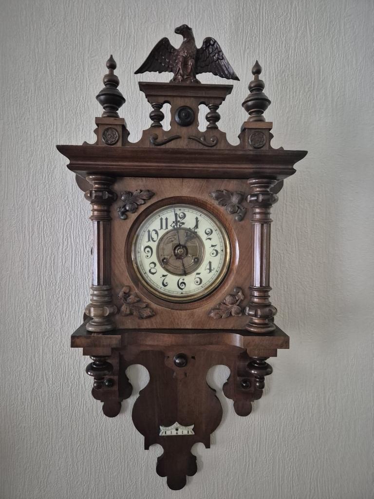 Antieke Duitse vrijslinger Hangklok / Regulator, Antiek en Kunst, Antiek | Klokken, Ophalen
