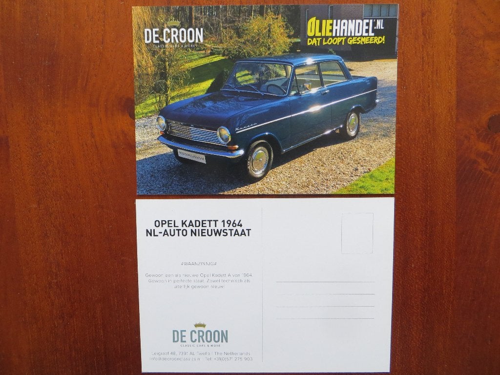 De Croon informatiekaart Opel Kadett A, Ophalen of Verzenden, Nieuw, Opel