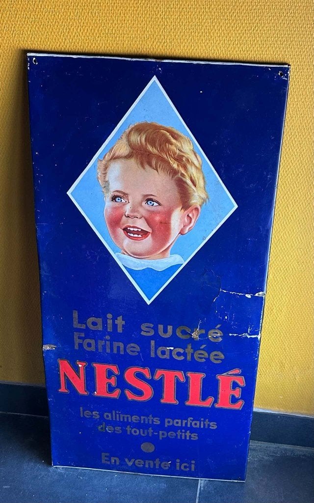 nestlé emaille bord, Ophalen of Verzenden, Gebruikt, Reclamebord